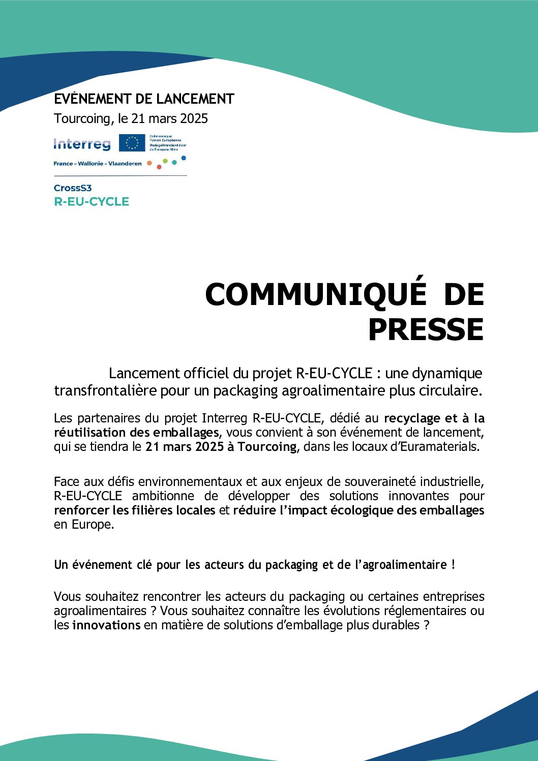 Persbericht Lancering R-EU-CYCLE